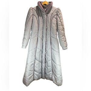 Vintage Concept Full Length Quilted Coat Medium Gray Lavender Structured Jacket